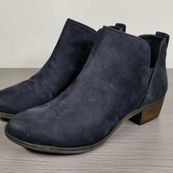 BP. Francine Split Shaft Bootie, Black Leather, Womens Size 5 & 5.5 M - Picture 1 of 11